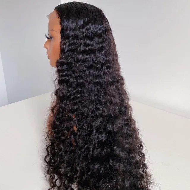 【Middle Deep Part】cljhair 2x6 Kim K transparent lace Closure Deep Wave Wig 200%/250% Density Natural Affordable Price