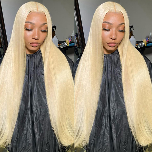【Middle Deep Part】Cljhair 2x6 Kim K Transparent lace Closure #613 Blonde Straight Wig 200%/250% Density Affordable Price Natural