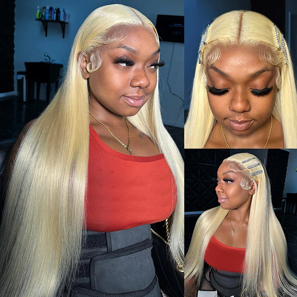 Cljhair【Middle Deep Part】2x6 Kim K lace Closure HD Straight Wig #613 Blonde 200%/250% Density Natural Affordable Price