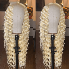 Cljhair【Middle Deep Part】2x6 Kim K lace Closure HD Deepwave Wig #613 Blonde 200%/250% Density Natural Affordable Price