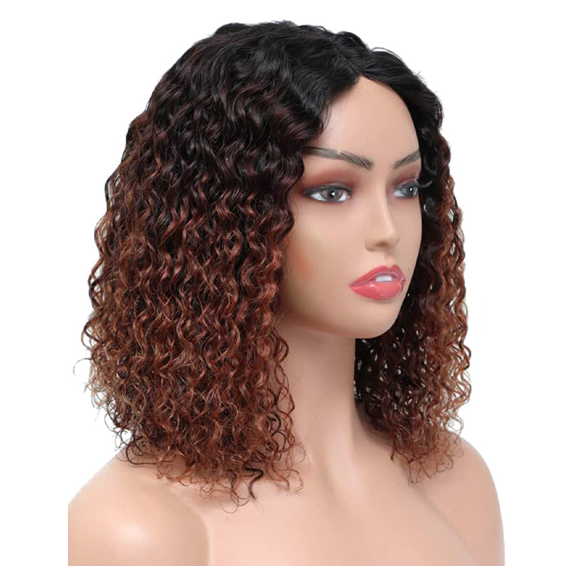 4x4 Transparent Closure Lace Bob Water Wave Wigs 1b/4 Color  | CLJHAIR