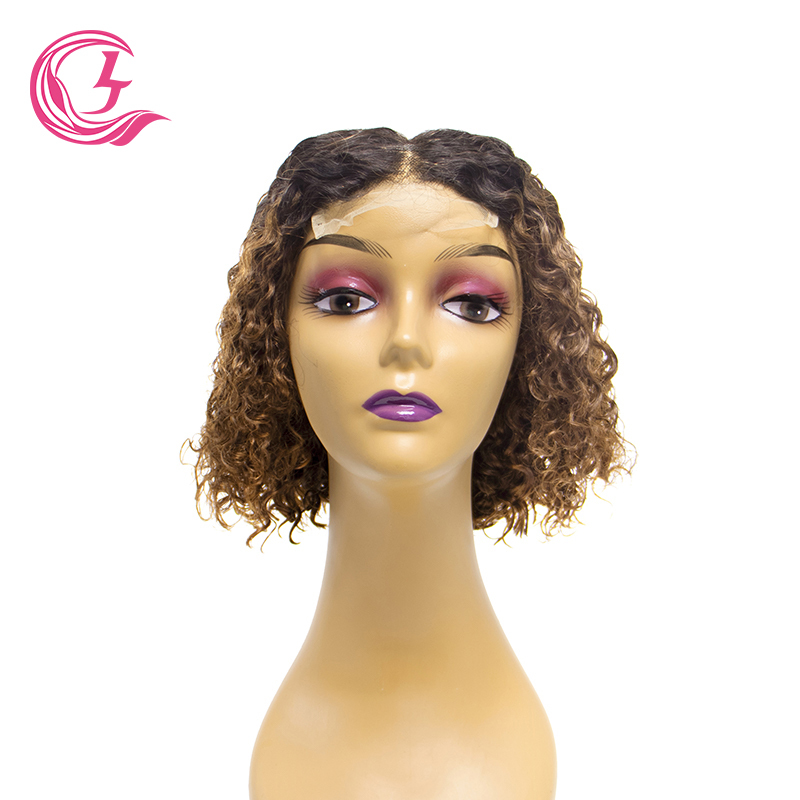 4x4 Transparent Closure Lace Bob Water Wave Wigs 1b/4 Color  | CLJHAIR