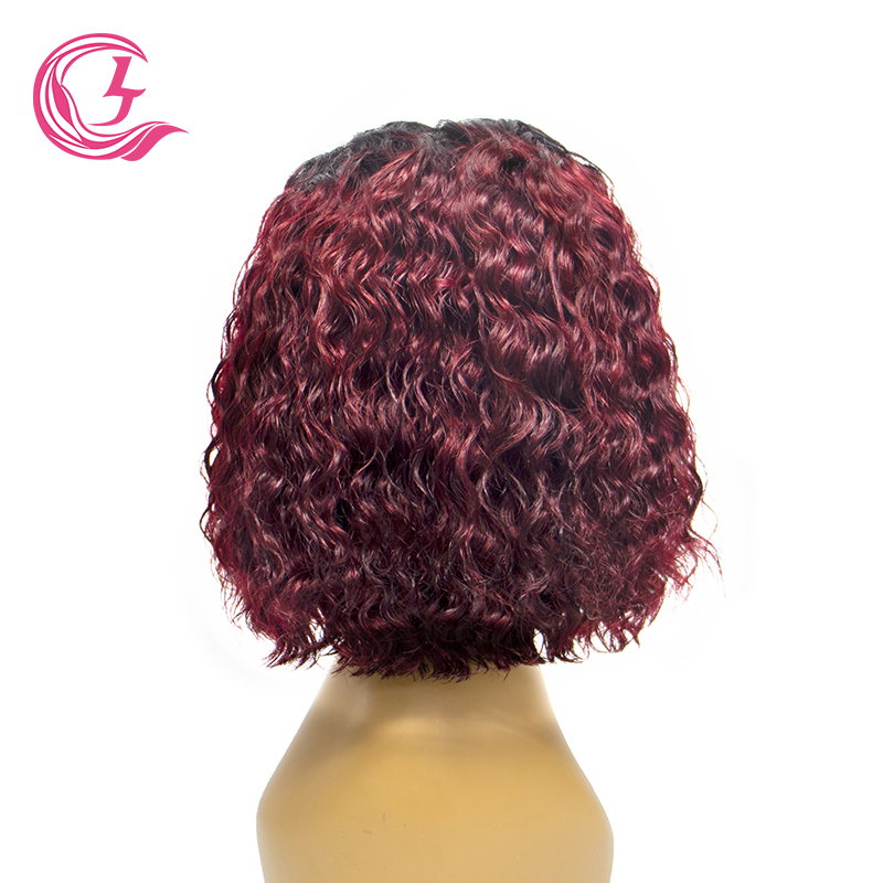 4x4 Transparent Closure Lace Bob Water Wave Wigs 1b/99J Color | CLJHAIR