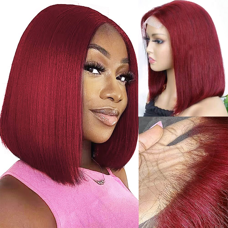 4x4 Transparent Closure Lace Bob Straight Wigs #33 Color Wig | CLJHAIR