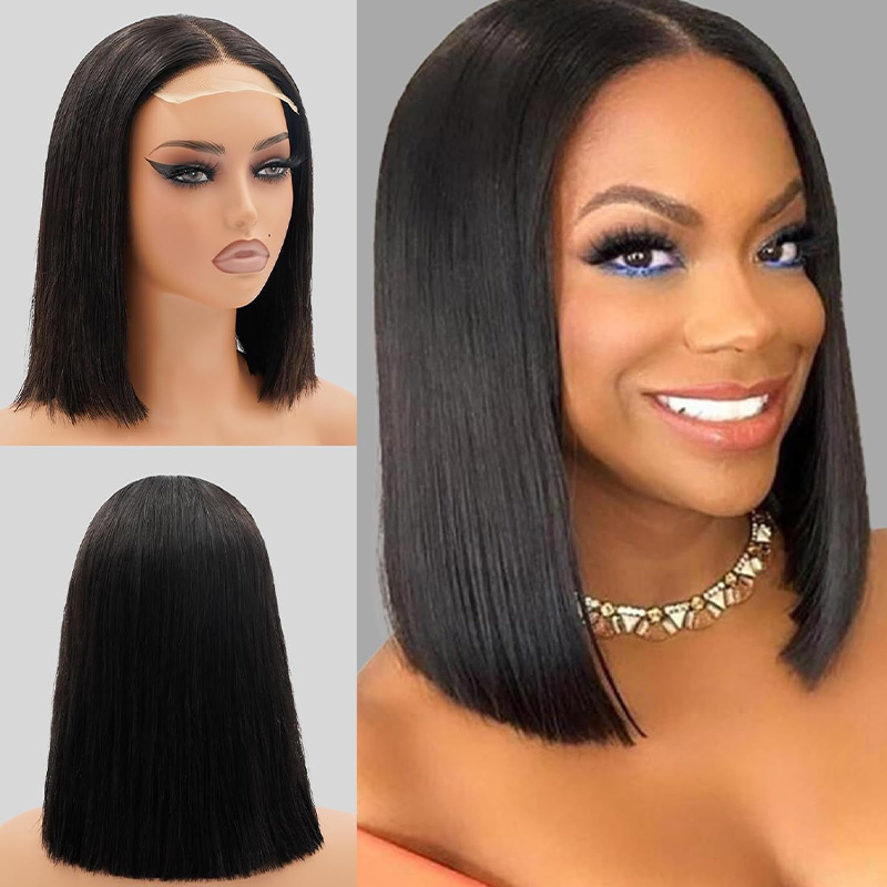 4x4 Transparent Closure Lace Straight #1B Natural Bob Wigs Bobo | CLJHAIR