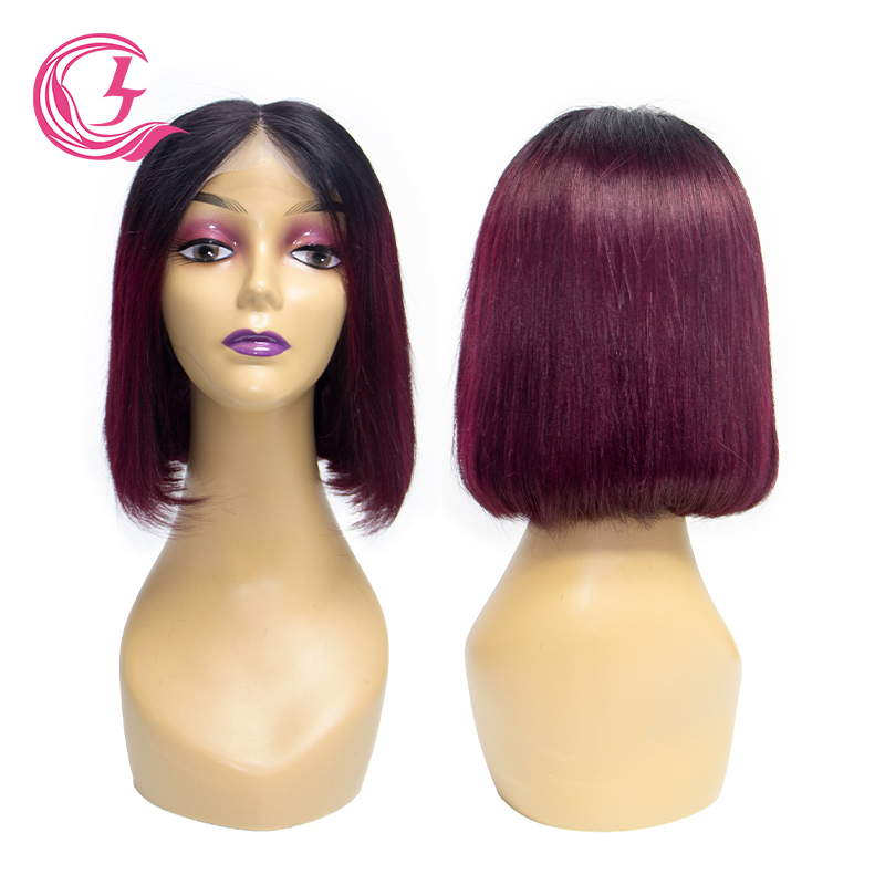4x4 Transparent Closure Lace Bob Straight Wigs 1b/99J Color | CLJHAIR