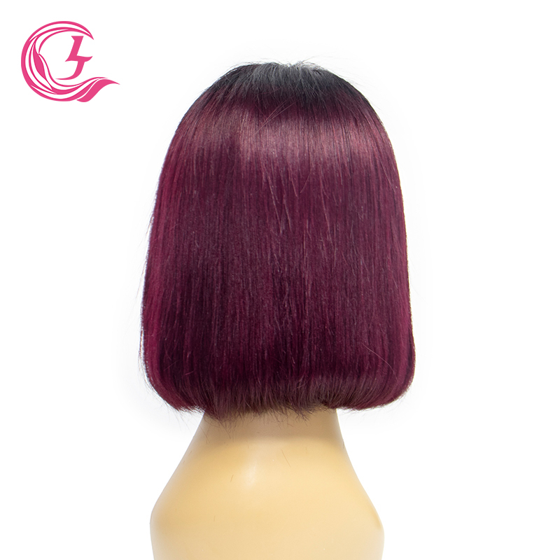 4x4 Transparent Closure Lace Bob Straight Wigs 1b/99J Color | CLJHAIR