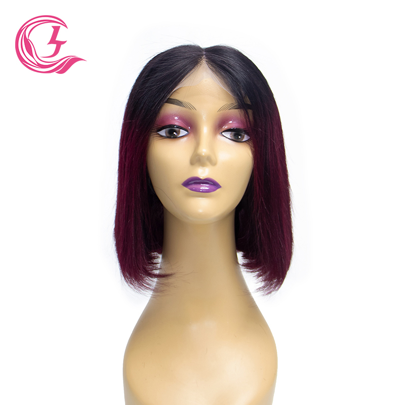 4x4 Transparent Closure Lace Bob Straight Wigs 1b/99J Color | CLJHAIR