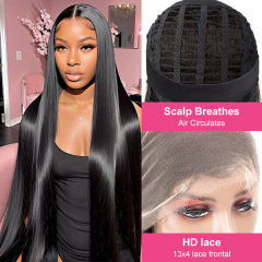 CLJHair best breathable cap 13X4 HD lace wigs human hair straight