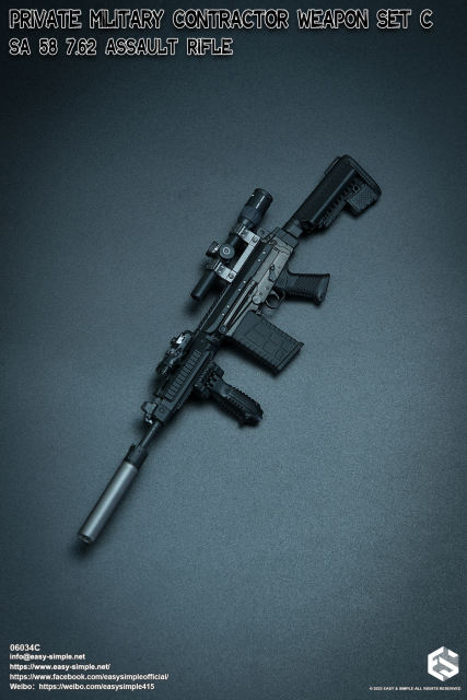 Easy&Simple 06034 PMC Weapon Set C SA 58 7.62 Assault Rifle