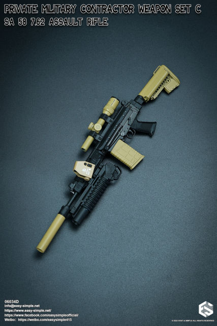 Easy&Simple 06034 PMC Weapon Set C SA 58 7.62 Assault Rifle