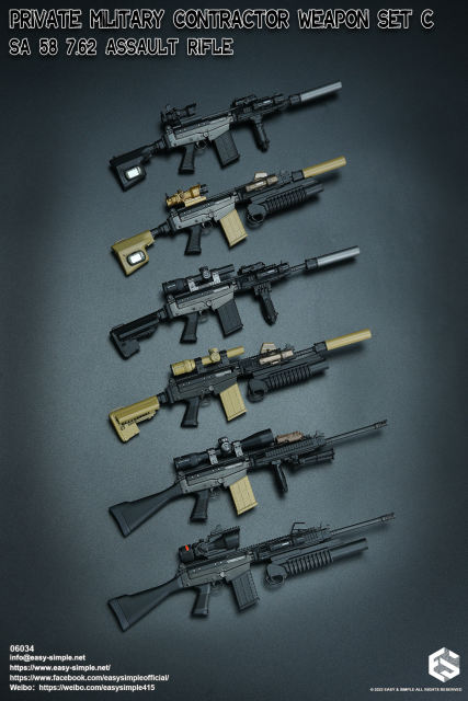 Easy&Simple 06034 PMC Weapon Set C SA 58 7.62 Assault Rifle