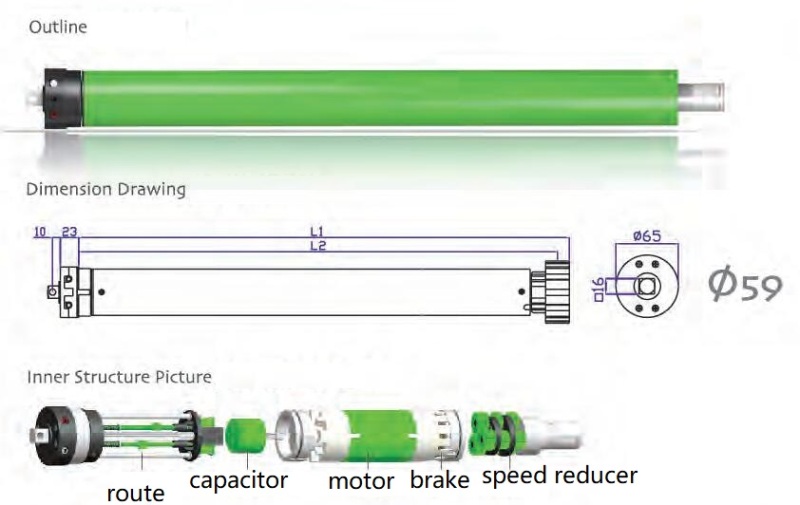 LTS 64M Tubular motor
