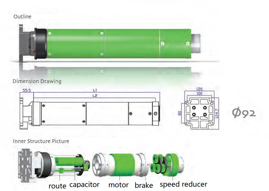 92 Diameter tubulor motor