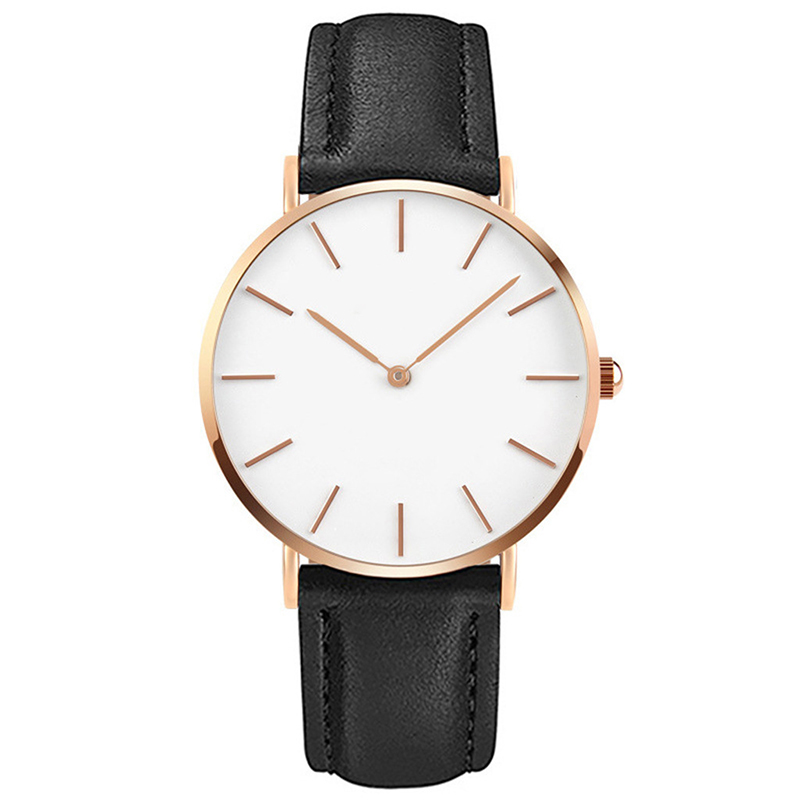 Nifer 2022 2 Sets Simple Couple Quartz Watches Leather Band Men Wrist Watches With Jewelry Gold Bracelet