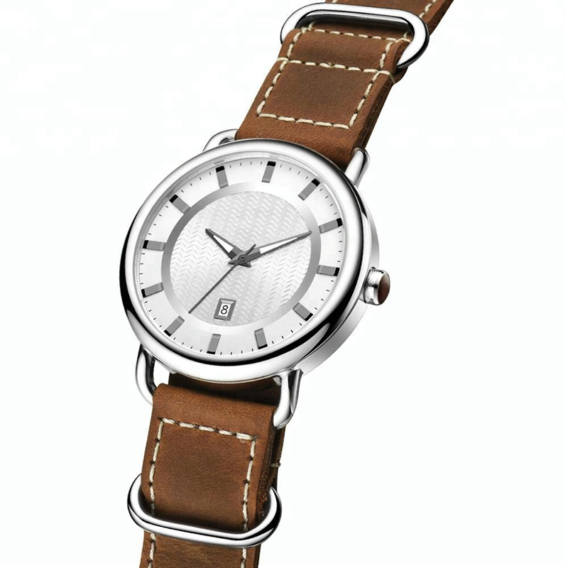 Genuine Leather Strap Automatic Simple Quartz Watch For Lady