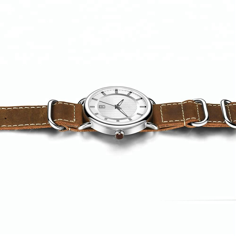Genuine Leather Strap Automatic Simple Quartz Watch For Lady