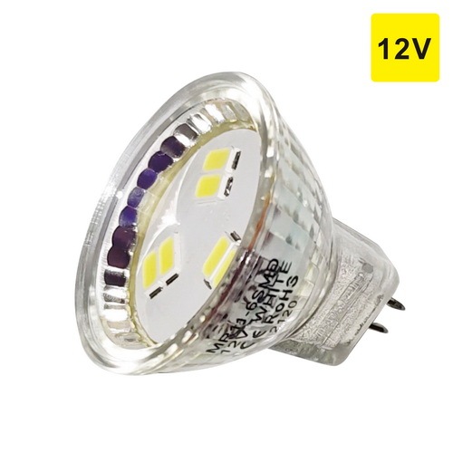 1.4inch glass shell SMD LED MR11 spot light cup with GU4 lamp base, 12