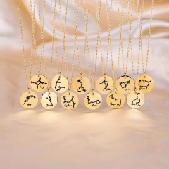 14K Gold Plated Horoscope Stainless Steel Necklace