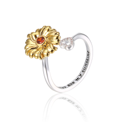 Sunflower Wedding Copper Open Ring