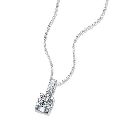 Charm Jewelry 925 Silver Necklace with Moissanite