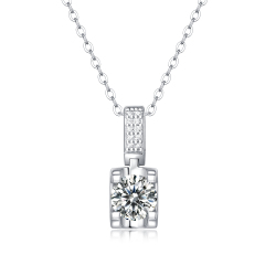 Moissanite Diamond Necklace 925 Sterling Silver