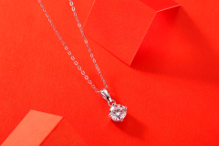 Necklace Round Forever One Solitaire Moissanite Diamond