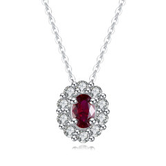 Jewelry Set Ruby 925 Sterling Silver Necklace Earrings Ring