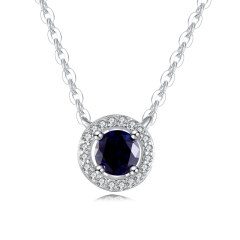 Jewelry Set Blue Round Gemstone 925 Sterling Silver