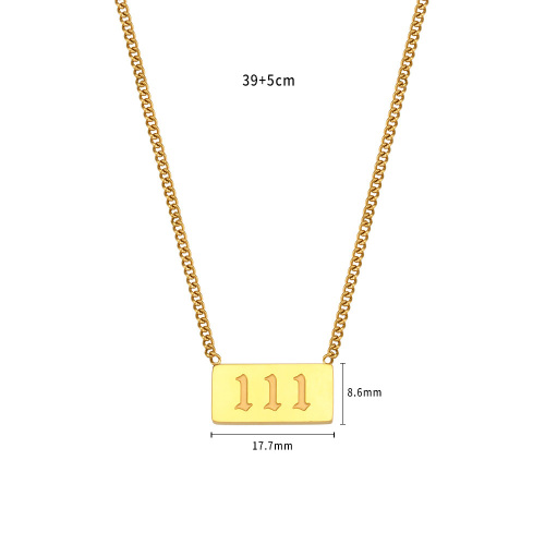 Gold Plated Jewelry Number Pendant Necklace
