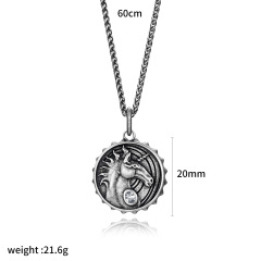 Classic Unicorn Design Round Pendant Necklace