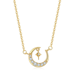 Vintage Moon Gemstone Necklace Custom