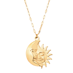 Sun Moon Pendant Stainless Steel Necklace New Arrival Collection