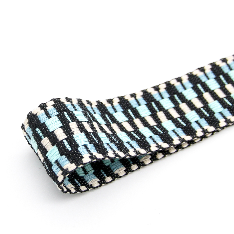 厂家3.8cm彩色仿棉提花织带 复古民族风涤棉腰带 背包挎包肩带