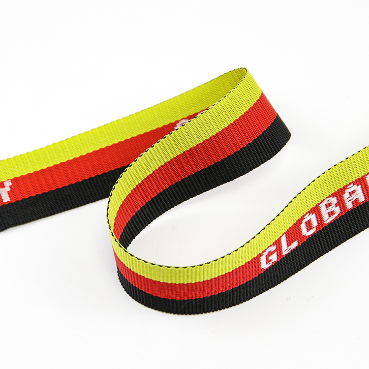厂家批发4.5-5cm彩色PP提花带 间色字母织带 行李背包手提带肩带