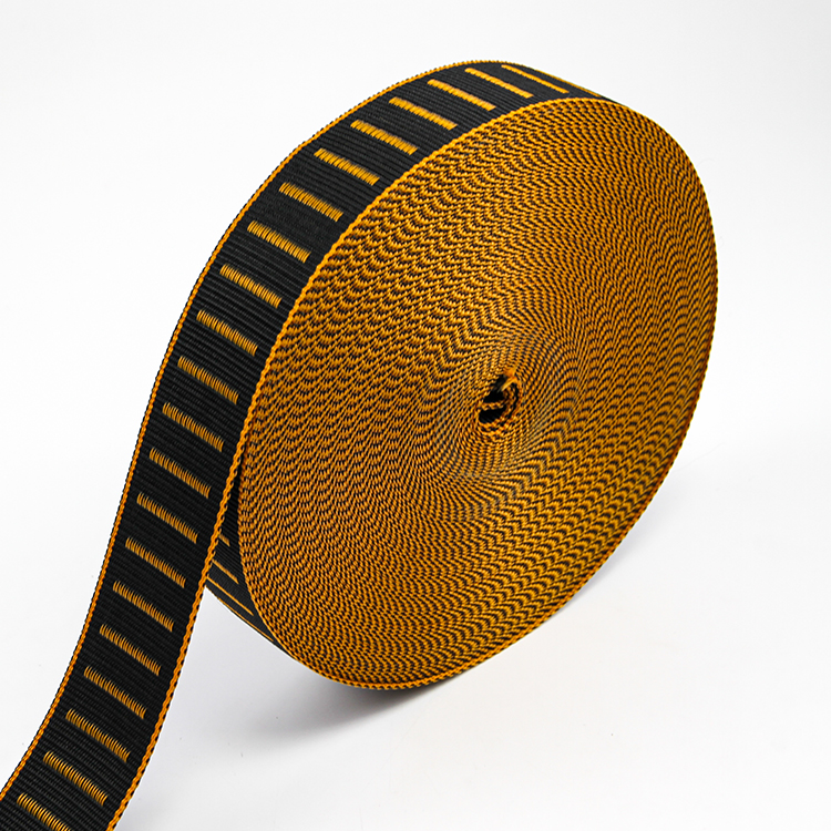 5cm彩色PP丙纶织带 2mm厚间色提花织带行李带 黑色箱包手提带肩带