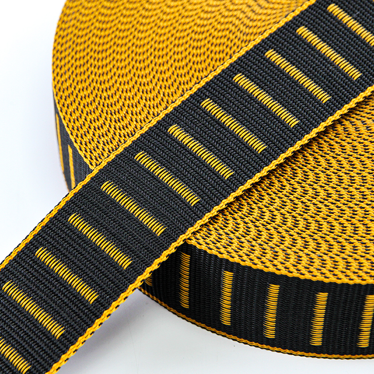 5cm彩色PP丙纶织带 2mm厚间色提花织带行李带 黑色箱包手提带肩带