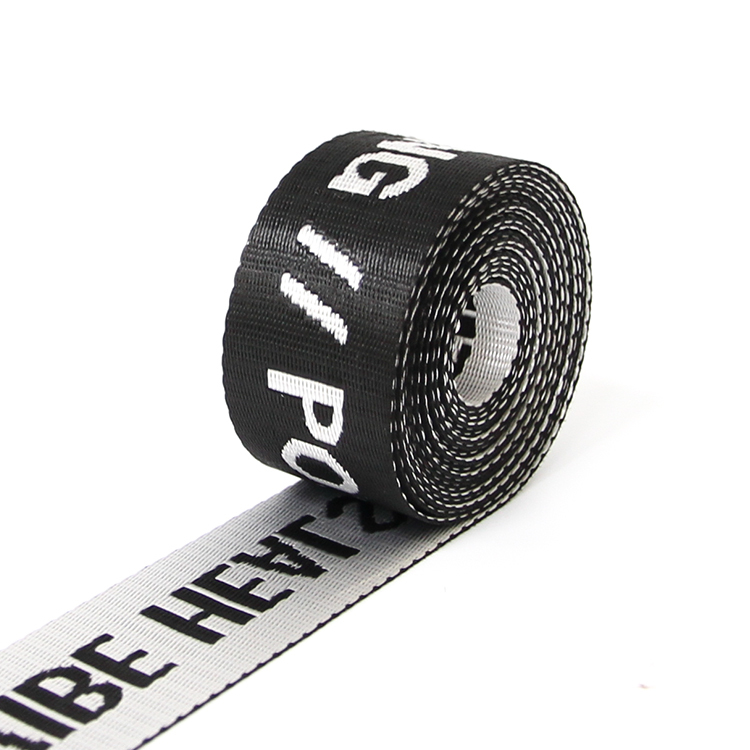 3.5cm黑白彩仿尼龙提花织带 箱包肩包字母织带手提带 宠物背带腰包织带