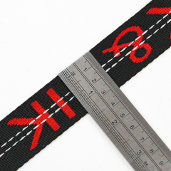 Red Letter Nylon Jacquard Webbing