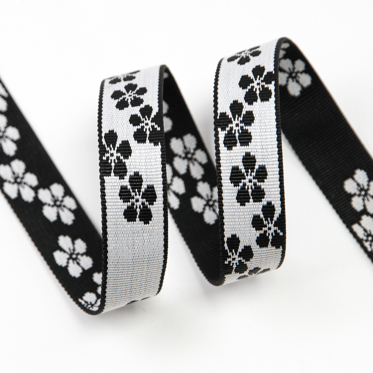 Flower Polyester Jacquard Webbing