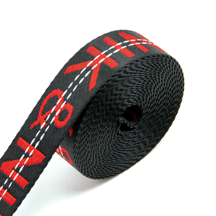 Red Letter Nylon Jacquard Webbing