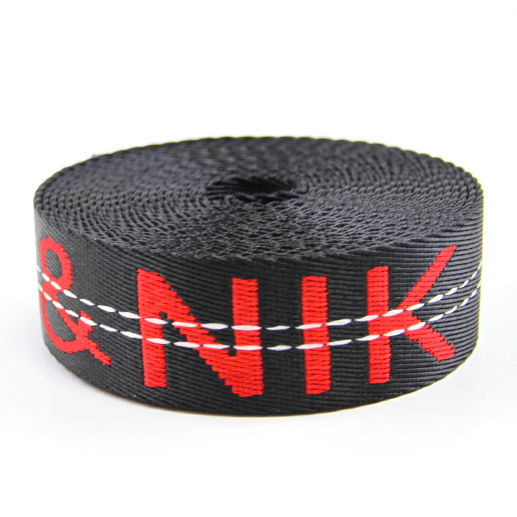 Red Letter Nylon Jacquard Webbing