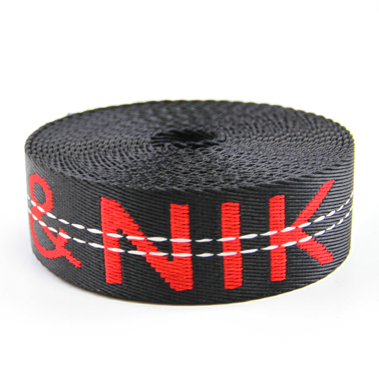 Red Letter Nylon Jacquard Webbing