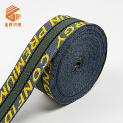 厂家批发4cm涤纶字母提花带 英文Logo印花箱包织带 宠物背带肩带