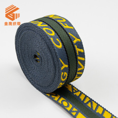 厂家批发4cm涤纶字母提花带 英文Logo印花箱包织带 宠物背带肩带