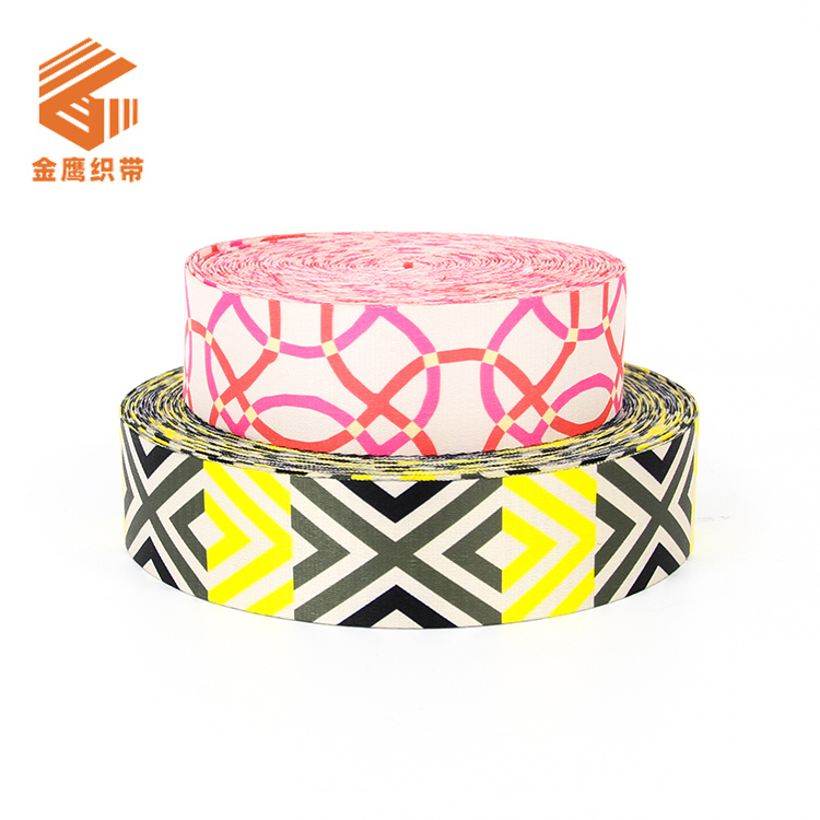 50mm colored heat transfer webbing bag backpack shoulder strap luggage webbing printing pattern webbing