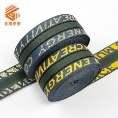 厂家批发4cm涤纶字母提花带 英文Logo印花箱包织带 宠物背带肩带