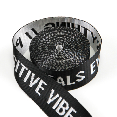 3.5cm黑白彩仿尼龙提花织带 箱包肩包字母织带手提带 宠物背带腰包织带