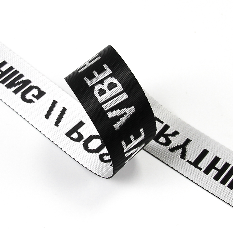 3.5cm黑白彩仿尼龙提花织带 箱包肩包字母织带手提带 宠物背带腰包织带