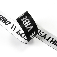 3.5cm黑白彩仿尼龙提花织带 箱包肩包字母织带手提带 宠物背带腰包织带